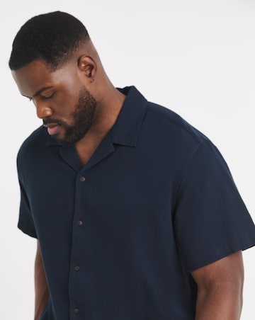 Jack & Jones Global Waffle Resort Shirt and Short Set - Navy