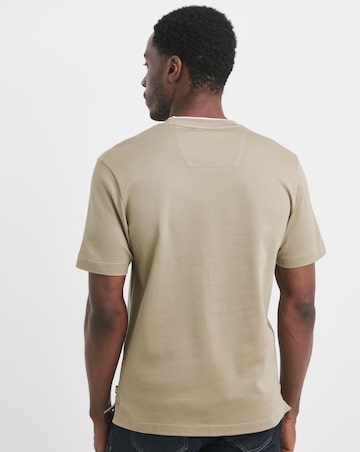 BOSS Short Sleeve Tipped Neck T-Shirt - Beige
