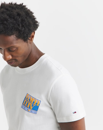 Tommy Jeans Short Sleeve Flag Graphic T-Shirt - Ecru