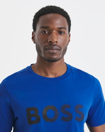 BOSS Short Sleeve Tape Logo T-Shirt - Bright Blue