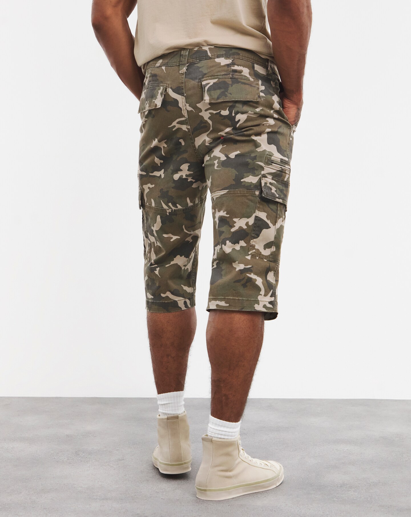 Camouflage three quarter length shorts on sale