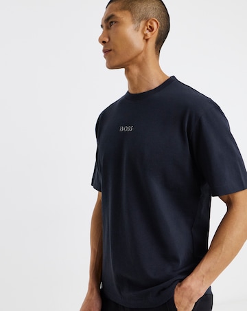 BOSS Short Sleeve Centre Logo T-Shirt - Navy