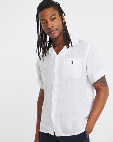 Polo Ralph Lauren Short Sleeve Linen Resort Shirt - White