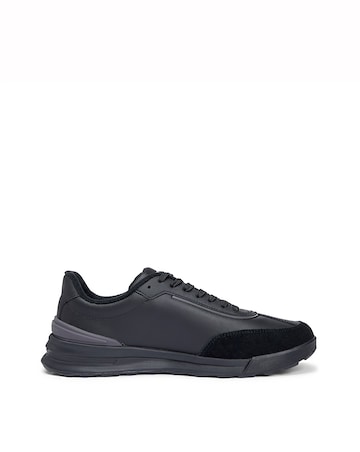 Tommy Hilfiger Leather Mix Retro Runner - Black