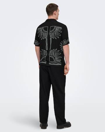 Only & Sons Wright Printed Shirt - Black