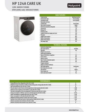 Hotpoint HP 124A CARE UK Fabric Care Washing Machine - White + Installation