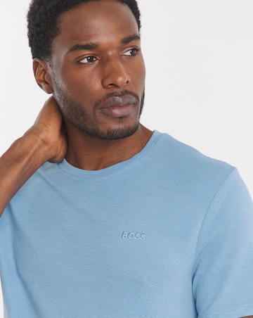 BOSS Short Sleeve Rib Lounge T-Shirt - Light Blue