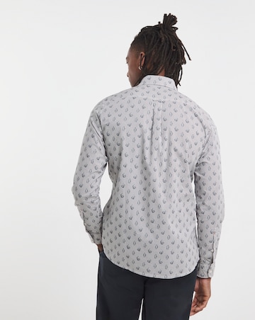 Boss Long Sleeve Cactus Print Shirt - White