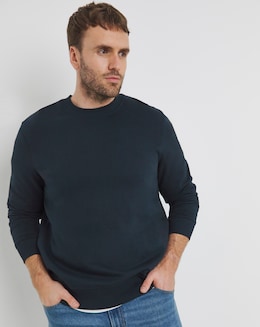 Crew Neck Sweatshirt Long- Navy