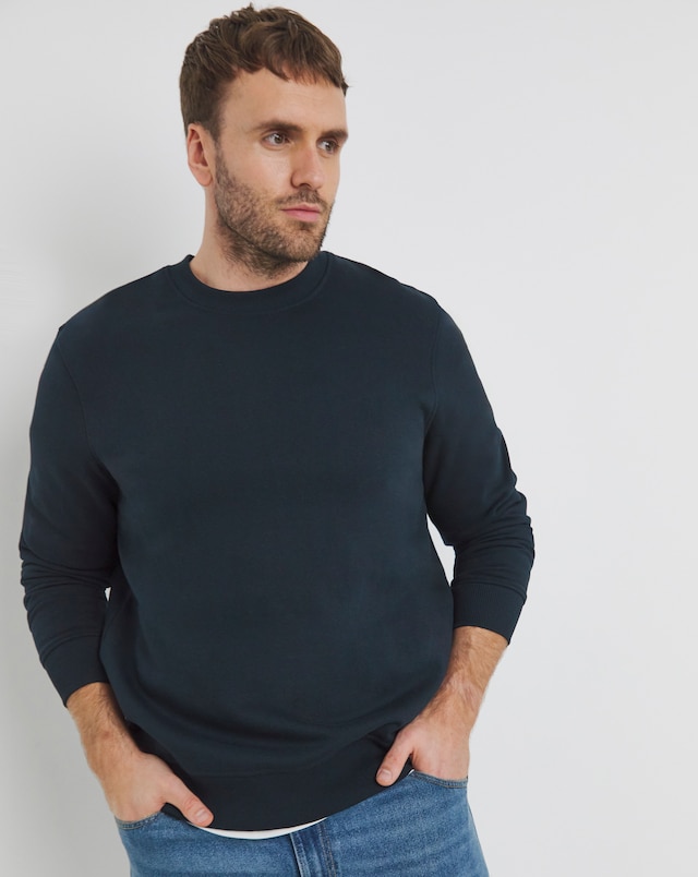 Crew Neck Sweatshirt Long- Navy
