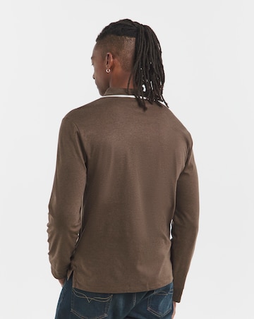 Polo Ralph Lauren Long Sleeve Tipped Soft Cotton Polo - Brown
