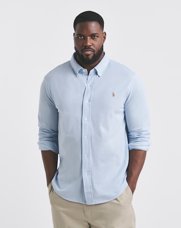 Polo Ralph Lauren Long Sleeve Chambray Stretch Pique Shirt - Blue