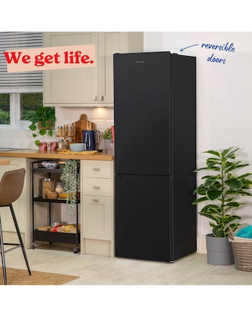 Russell Hobbs RH186FFF60B Frost Free Fridge Freezer - Black- E Rated 186 CM