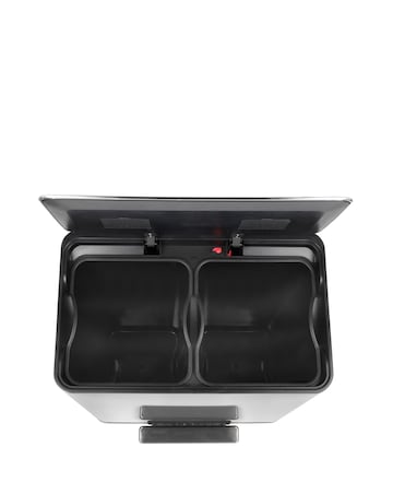 Salter Stainless Steel Dual Recycling Pedal Bin 60L