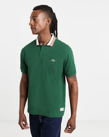 Lacoste Short Sleeve Contrast Collar Polo - Green