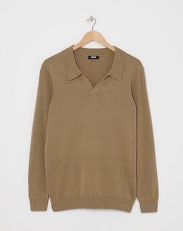 Stone Revere Collar Long Sleeve Polo