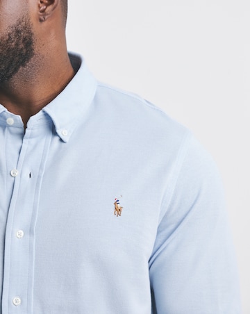 Polo Ralph Lauren Long Sleeve Chambray Stretch Pique Shirt - Blue
