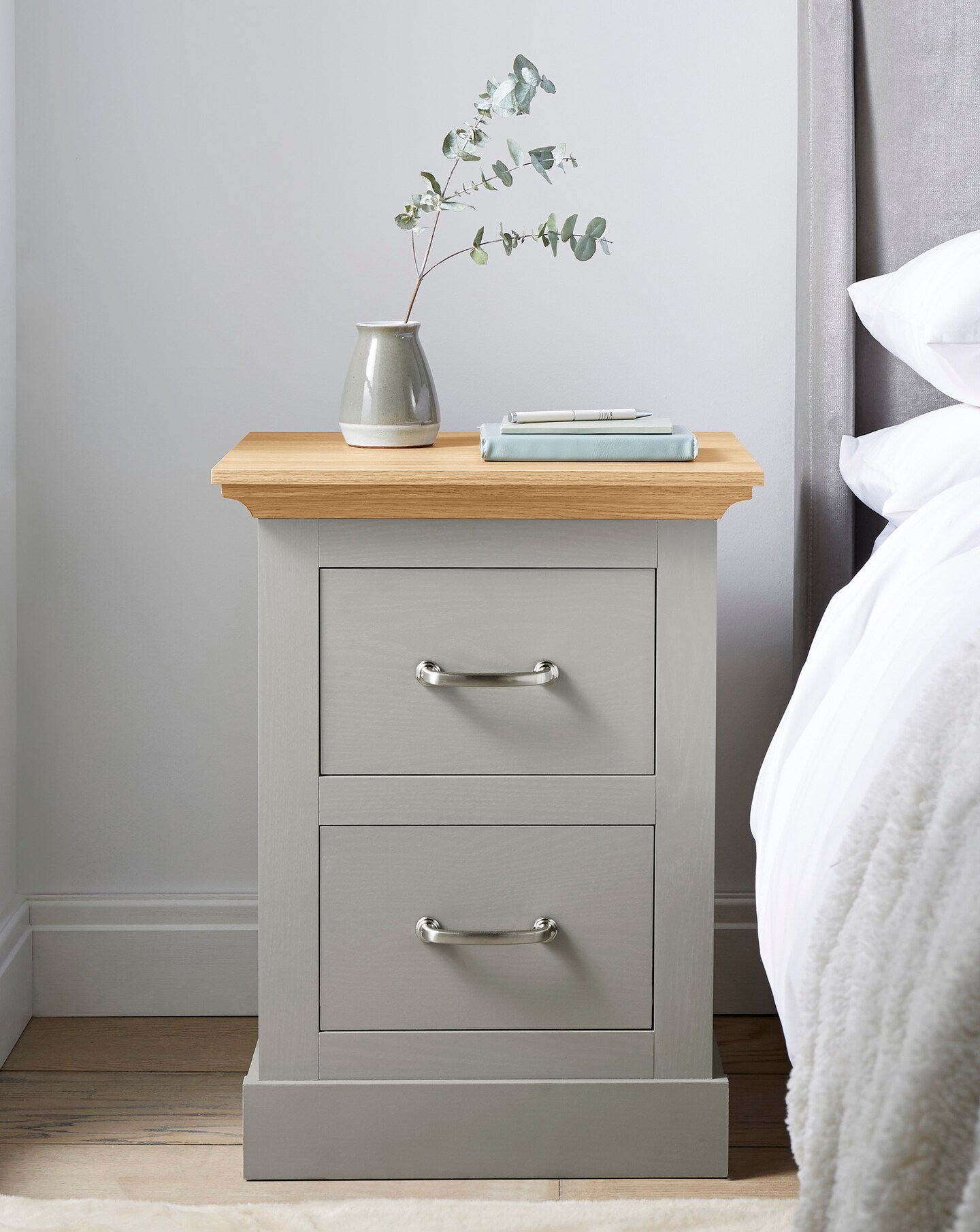 Julipa Ashford 2 Drawer Bedside Table