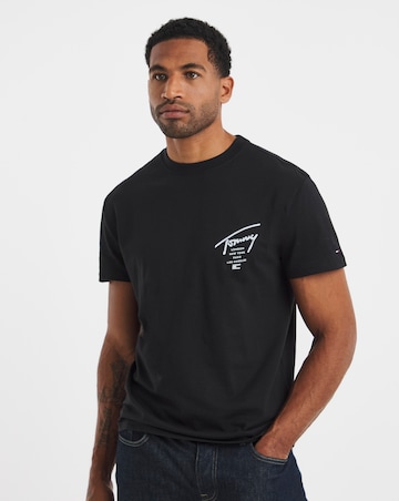 Tommy Jeans Short Sleeve Signature Back Print T-Shirt - Black