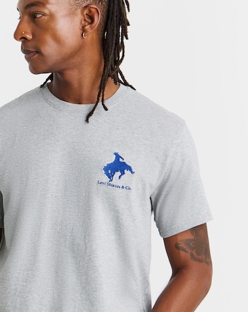 Levi's Short Sleeve Relaxed Fit Embroidered Motif T-Shirt - Grey Marl