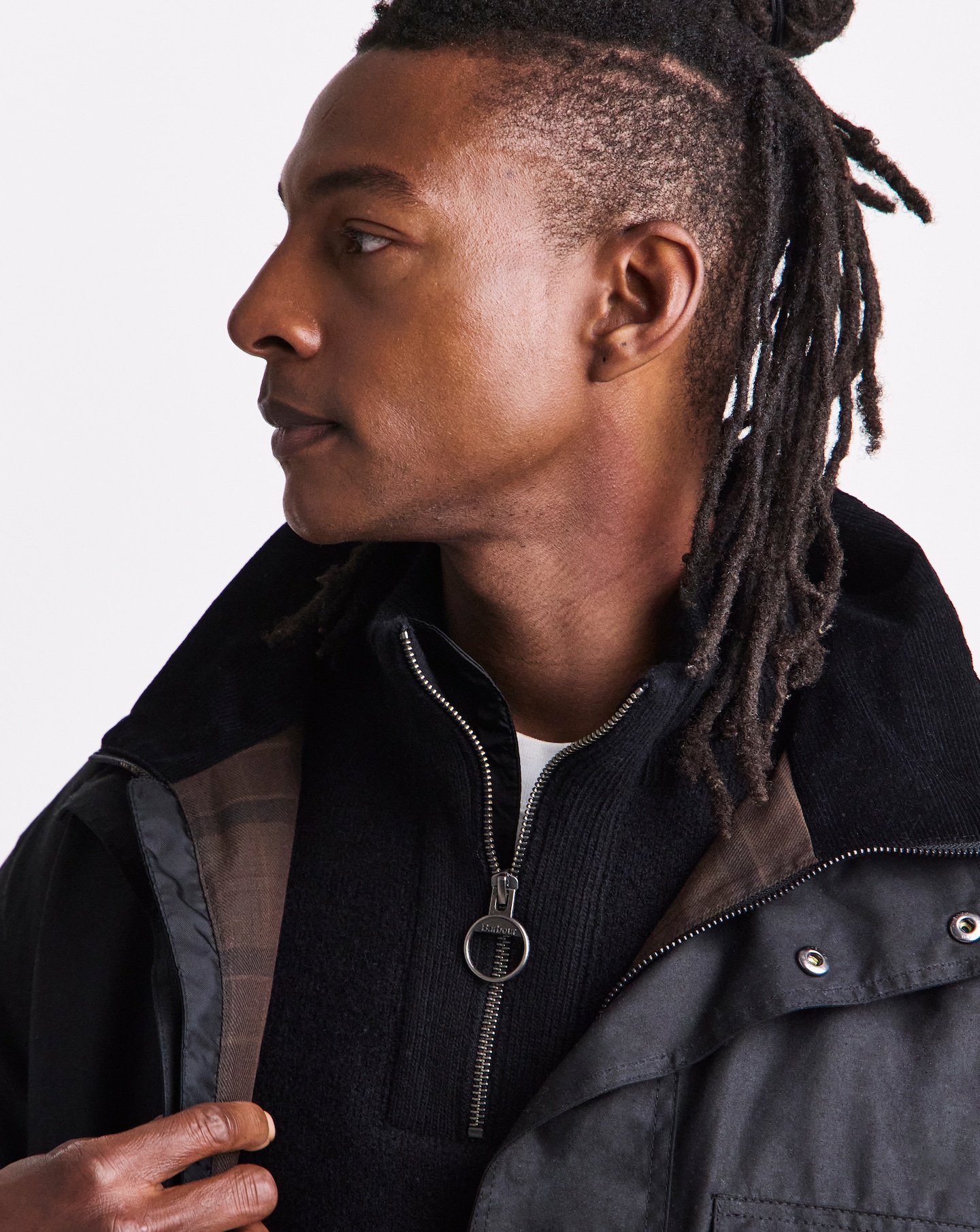 Barbour Re-Engineered Utility Bedale Wax Jacket - Black | Jacamo