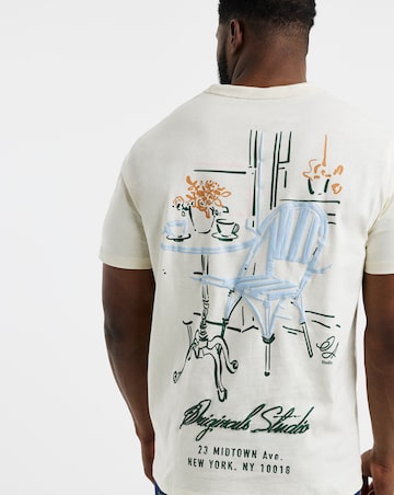 Jack& Jones Bedford Back Graphic T-Shirt - Cream