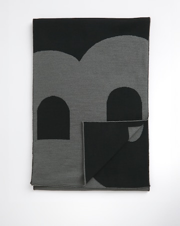 BOSS Black Large Logo Knitted Scarf