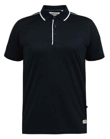 D555 Big And Tall Sussex Jersey Polo Shirt With Piping and Tipping Collar - Navy