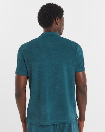 Calvin Klein Short Sleeve Towelling Polo - Blue