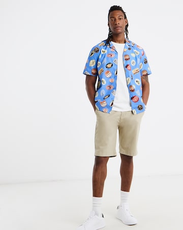 Tommy Jeans Short Sleeve Printed Resort Shirt - Blue