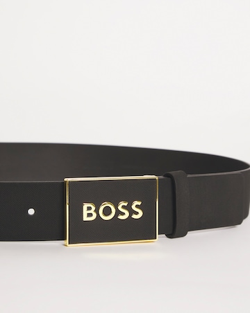 BOSS Leather Casual Plaque Belt