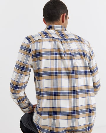 Tommy Hilfiger Long Sleeve Flannel Tartan Shirt - Beige