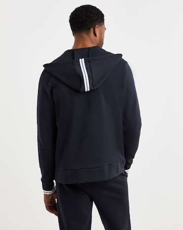 BOSS Zip Through Logo Hoodie - Navy