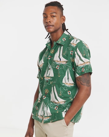Polo Ralph Lauren Short Sleeve Printed Resort Shirt - Green