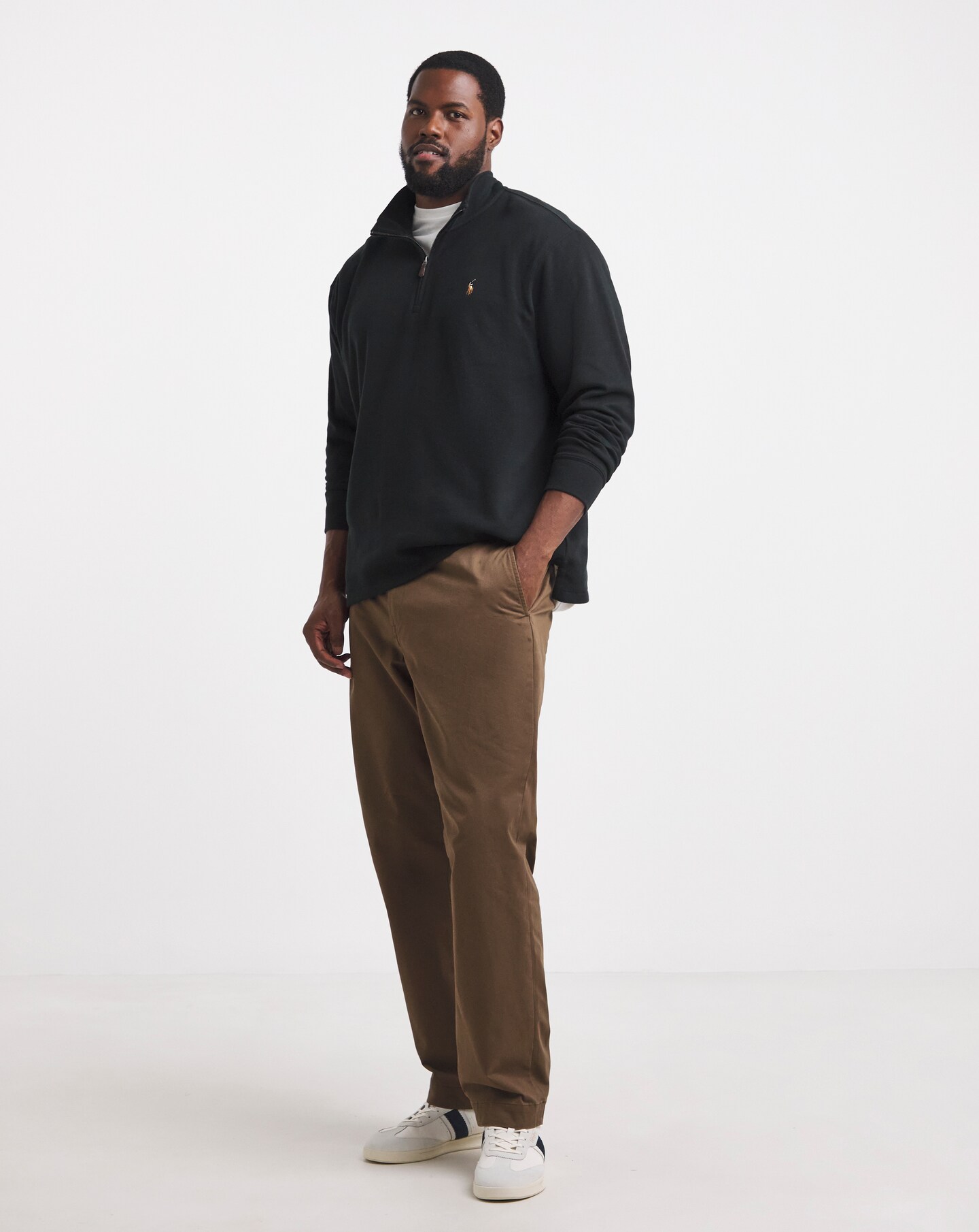 Polo Ralph Lauren Half Zip Sweat - Black | Jacamo