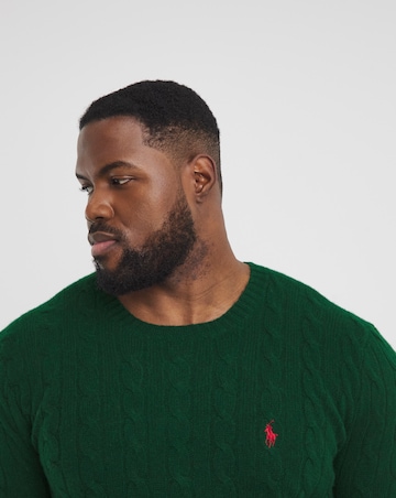 Polo Ralph Lauren Green Cashmere Mix Cable Jumper