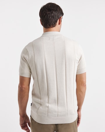 Barbour Wellburn Short Sleeve Knitted Polo Shirt - Oatmeal