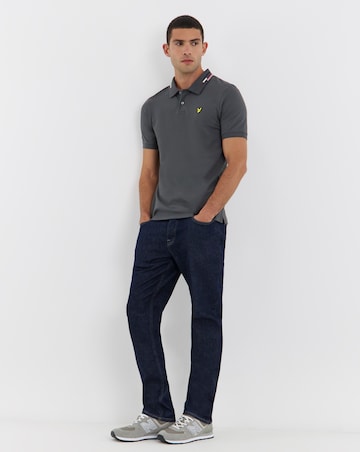 Lyle & Scott Short Sleeve Striped Tipped Polo - Gunmetal