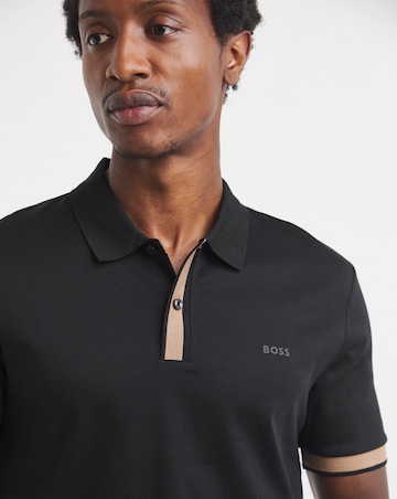 BOSS Short Sleeve Tipped Slim Fit Polo - Black