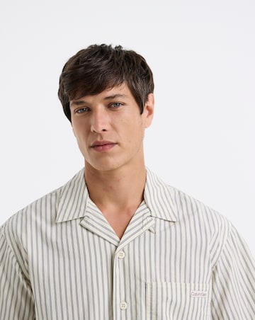 Calvin Klein Jeans Short Sleeve Cotton Poplin Shirt - Beige