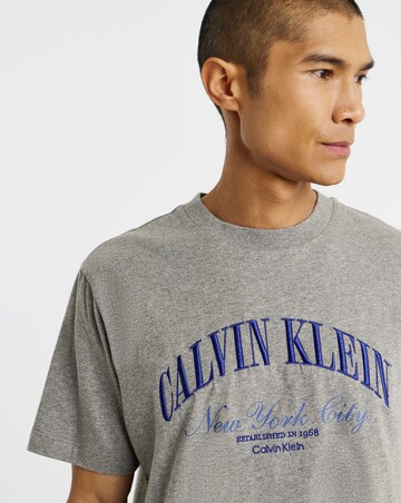 Calvin Klein Short Sleeve Varisty T-Shirt - Grey Heather