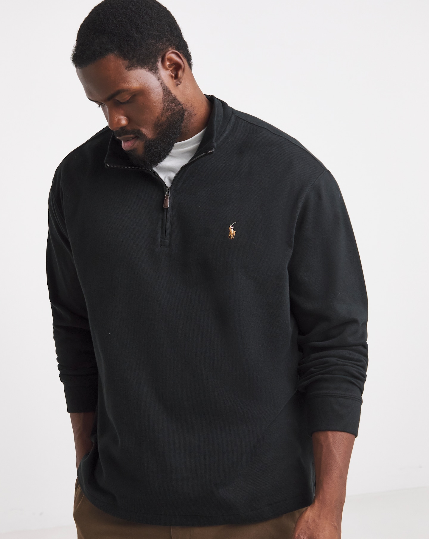 TNRCN HALF ZIP POLO BLACK RUFFLOG サイズL HALF ZIP POLO L/S TEE BLACK – RUFFLOG