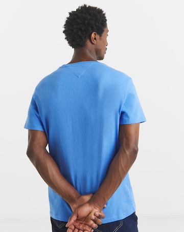 Tommy Jeans Short Sleeve Slim Stack Logo T-Shirt - Blue