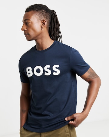 BOSS Short Sleeve Large Logo T-Shirt - Navy