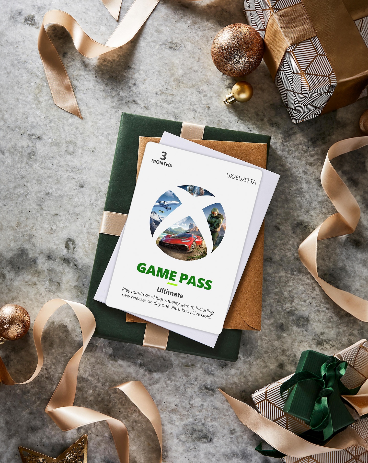 Close-up of an Xbox Game Pass voucher.