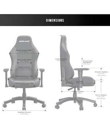 andaseaT Luna Premium Large Gaming Chair - Black Fabric