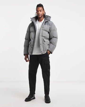 BOSS Hooded Padded Coat - Grey