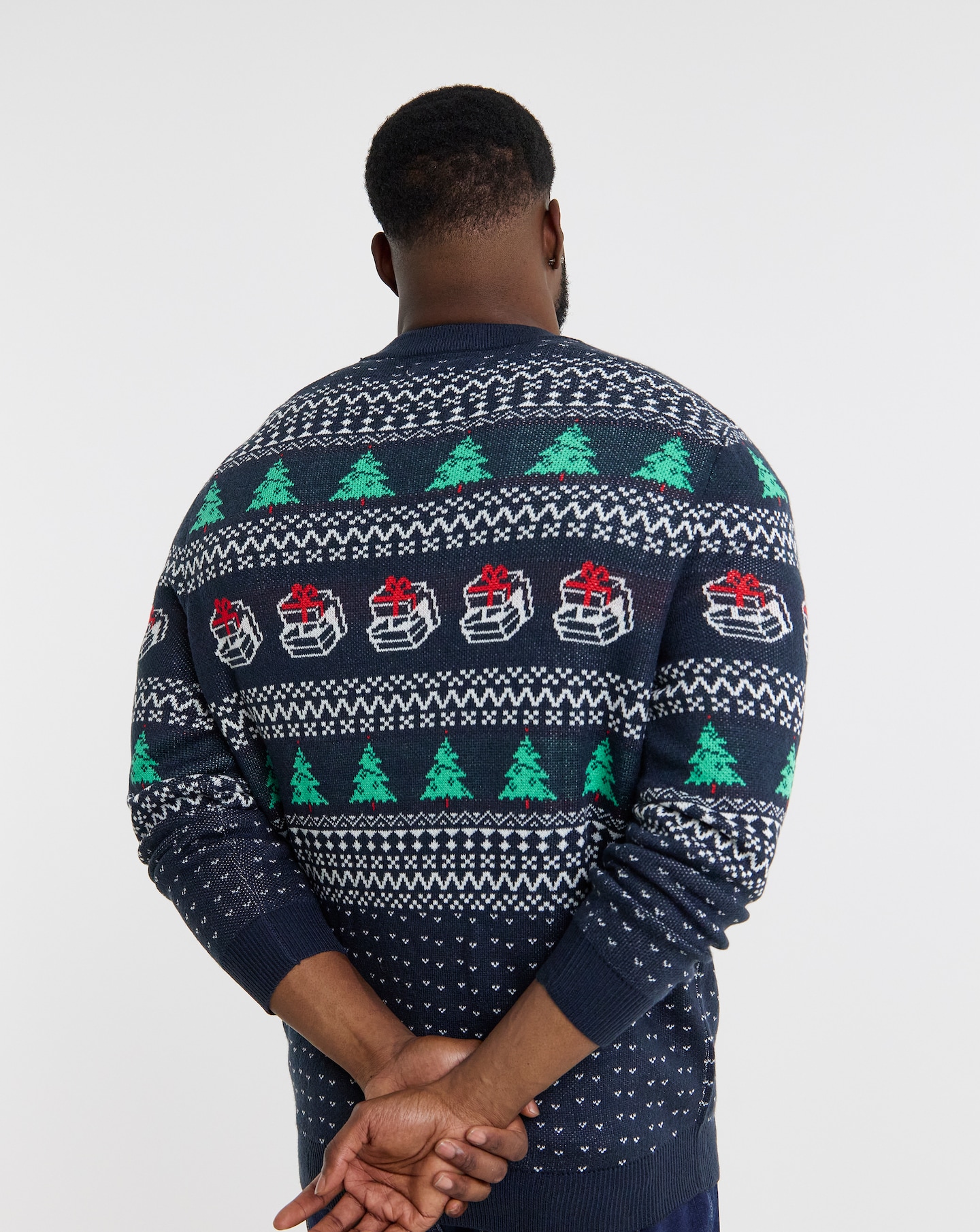 JACK & JONES Basic knit crew neck slim fit, heren pullover katoen met O-hals, donkergrijs melange