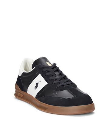 Polo Ralph Lauren Heritage Aera Leather Trainers - Black/White