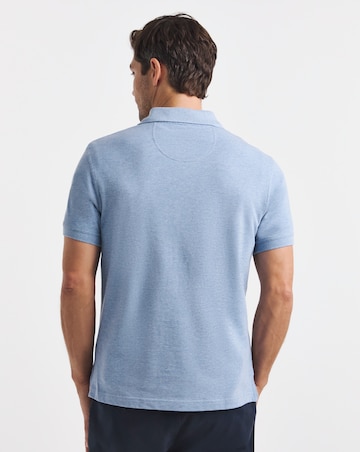 Barbour Short Sleeve Tartan Pique Polo Shirt - Light Blue